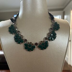 Ann Taylor Green Floral Necklace